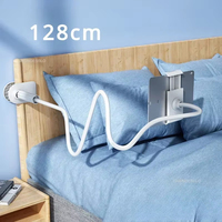 Support de téléphone 128cm Support paresseux Appuie-tête Lit 360 Flexible Long Arms Clamp Mount pour IPhone Samsung et appareil 3.5 ~ 6.7"