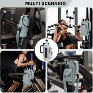 Grand sac de sport magnétique unisexe tendance avec fermeture éclair, poches pour bouteille d'eau et téléphone, 4 aimants intégrés, en polyester - Product Image 5