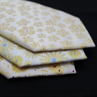 Cravate en Soie Jacquard Faite à la Main de Haute Qualité pour Hommes, Motif Géométrique Jaune et Blanc, Vente en Gros