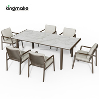 Ensemble de mobilier d'extérieur de haute qualité pour hôtel, ensemble de jardin en aluminium, ensemble de table à manger de patio, chaise d'extérieur empilable pour restaurant