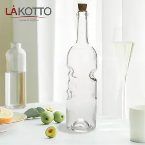 Botella de vino transparente personalizable, 750ml