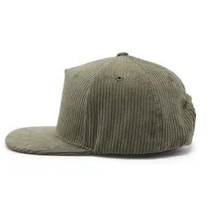 Wholesale Plain Snapback Hats Blank Embroidery 5 Panel Gorras Unstructured Corduroy Custom 5-panel Baseball Cap