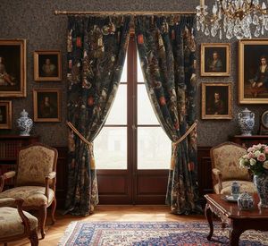 Vintage Samurai And Geisha Garden Window Curtains Dense Floral Panel 70% <b>Light</b> Blocking Decorative Printed Drapes for Room - Product Image 3