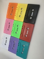 Cassettes audio transparentes couleur émeraude rétro, boîtier transparent pour cassette, bande magnétique transparente