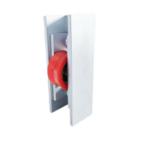 Roue de porte coulissante à rouleau unique rivetée en gros, boîtier en alliage d'aluminium durable, anti-rouille, rainure en V en nylon