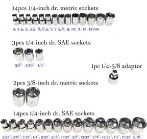 Jeu de clés à douilles à cliquet avec poignée rotative, 40 pièces, en acier inoxydable, embouts 1/4 et <span class=keywords><strong>3</strong></span>/<span class=keywords><strong>8</strong></span> pouces, douilles SAE et métriques, coffret rigide, <span class=keywords><strong>3</strong></span>/<span class=keywords><strong>8</strong></span> pouces - Product Image 4