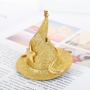 Halloween Party Favor Mini Witch <b>Hat</b> Hairpin Glitter Fabric <b>Wizard</b> <b>Hat</b> Cosplay Photo Booth Prop Supplies - Product Image 3