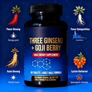 Hot Masculino Healthcare Supplement Três Ginseng Masculino <span class=keywords><strong>Goji</strong></span> <span class=keywords><strong>Berry</strong></span> comprimidos para energia máxima para adultos - Product Image 6