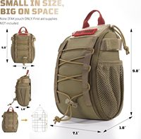 Sac tactique Molle personnalisé à démontage rapide pour le voyage, la randonnée, les activités de plein air, trousse de premiers secours d'urgence en polyester