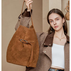 Sac seau à main en cuir de vachette pleine fleur de qualité supérieure, sac fourre-tout en cuir véritable, nouveau sac à bandoulière grande capacité pour femme, tendance - Product Image 2