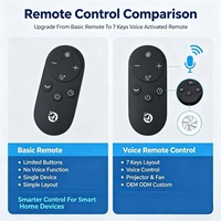 Control Remoto Inalámbrico JCXK de 7 Teclas con Activación por Voz para Ventilador de Techo Inteligente, OEM, ODM, Personalizado