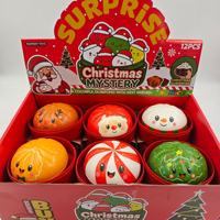 Nouveau jouet Squishy de Noël en forme de boulette, simulation PU, rebond lent, jouet anti-stress souple, emballé individuellement, vente en gros