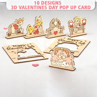 Décoration en bois de la Saint-Valentin en gros, artisanat, type de bloc-notes adhésif, ornement de bureau, petite planche en bois pour la maison et le bureau