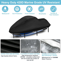 Housse de jet ski 3 places de qualité supérieure, résistante aux UV, de qualité marine, avec 2 aérations, améliorée, robuste, en tissu 420D imperméable.