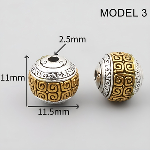 <span class=keywords><strong>Mantra</strong></span> à six caractères, perles de baril bicolores rotatives, accessoires de jeu de texte, perles de Bouddha, bracelet rétro DIY, accessoires perlés - Product Image 6