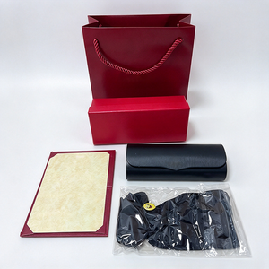 Ensemble de boîtes à lunettes en cuir PU de luxe, boîte de rangement pour lunettes avec logo personnalisé, boîte cadeau, sac cadeau et chiffon de nettoyage - Product Image 1