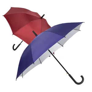 Payung UV untuk hujan, lapisan perak kuat Pria Wanita lurus 8K 23 inci kualitas tinggi