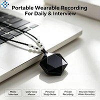 Collier pendentif M6, enregistreur vocal numérique, format WAV, enregistrement temporisé USB, 4-64 Go, mini enregistreur audio ABS, horodatage, LED