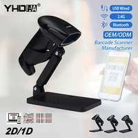 Nuevo diseño 1D QR 2D Bluetooth Escáneres de código de barras Lector de código de barras de mano inalámbrico Android IOS LINUX Uso de MAC