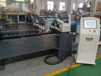 Contrôle numérique PLC, contrôle de précision, alimentation automatique, chanfreinage de tuyaux efficace. Machine à chanfreiner à double tête de type traînage