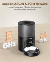 Comedero Inteligente Automático Ecológico para Mascotas, Dispensador de Comida Seca de 4L/6L, Dispensador Eléctrico Automático con Wifi, Aplicación Móvil, Carga para Perros y Gatos