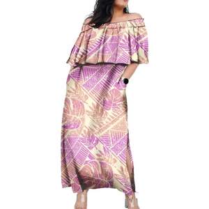 Vestidos de Mujer Elegantes y Lujosos con Estampado Personalizado, Tejidos, Lavables, Casuales, Bohemios, de Hombros Descubiertos, Manga Corta, con Abertura Lateral para Fiesta - Product Image 2