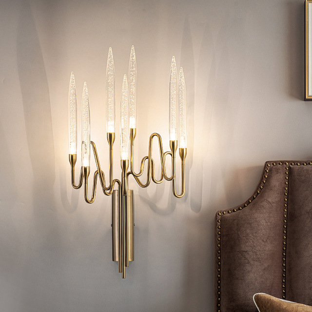 Branches Decor Candle Modern Led Wall Lamp Art Crystal Iron Wall Lamp for Bedroom Living Room Hotel Restaurant Homestay Office