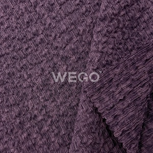 衣類用ドレス用ポリエステル98% 2% スパンデックスワープニット破砕ジャカード生地固体クリンクル生地 - Product Image 1