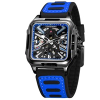 Montre Homme Automatique Squelette Étanche FORSINING FSG8288M3 Sportive en Silicone – Montre-Bracelet Mécanique de Course Reloj Hombre