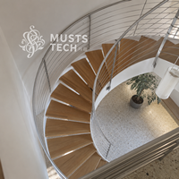 Conception sur mesure de l'intérieur d'une villa de luxe moderne, développement de plans, escalier courbé