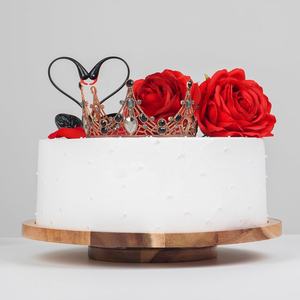 Yeni Ürün Döner Tabla Doğal Ahşap Pasta Standı Akrilik Kubbeli Mutfak Aksesuarları için - Product Image 4