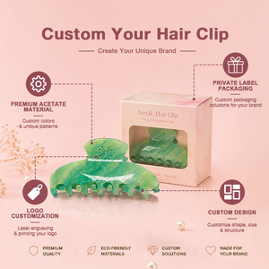 Lightweight Design Crystal Clear Acrylic Hair <b>Clip</b> with Strong <b>Spring</b> Grip Hair Claw for Smooth Everyday Hair Styling - Product Image 2