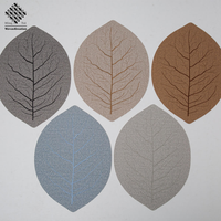 Meilleur design de set de table en cuir vinyle imitation broderie feuille, pour cuisine et table