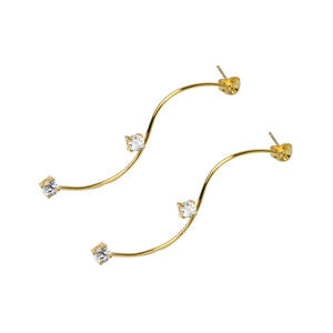 Pendientes de Plata S925 Wenchi con Base Circular Abierta y Cristal, Conjunto de Anillos Modernos para Mujer con Colgante, Accesorios para la Cabeza, Modelo 16102 - Product Image 5