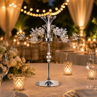 Support à fleurs de haute qualité pour centre de table de mariage, support à fleurs en métal et cristal, centre de table doré pour mariage