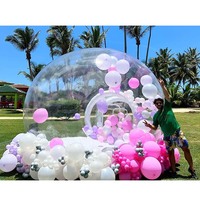 Maison de rebond de fête blanche gonflable 3M/4M de diamètre dôme Igloo en cristal clair extérieur tente de ballon à Air chaud dôme à bulles à vendre