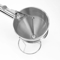 Dispenser Adonan Pancake Komersial JIEYI, Stand Pastr, Corong Piston, Aksesoris Panci Pembuat Waffle Bahan Stainless Steel