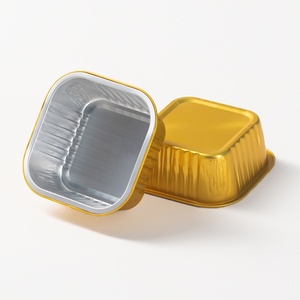 Mini Cake Cups <strong>Disposable</strong> Aluminum Foil Container with Lids <strong>Dessert</strong> Foil Brownie Baking Cups Cupcake Liners Small Cake <strong>Trays</strong> - Product Image 2