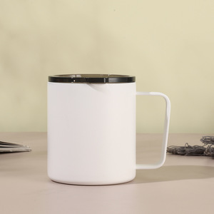 Wholesale Custom 12oz Double Wall <b>Vacuum</b> Milk Office Cup Stainless Steel Insulated Coffee Mug With Handle - Product Image 5
