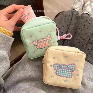 Sanitary Napkin Storage Bag Candy Color <b>Makeup</b> Pouch Portable Small Bag For Girls Travel Cosmetic <b>Case</b> With Embroidery Design - Product Image 5