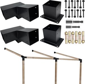 Kit de supports de pergola à toit incliné avec poutres en bois surélevées 4x4 '', kit de pergola bricolage support d'angle <span class=keywords><strong>120</strong></span> à 3 voies - Product Image 1
