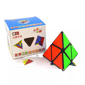 Cube de Rubik pyramidal 2x2 noir et blanc, puzzle tétraèdre triangulaire à deux couches pour adolescents de 8 à 13 ans - Product Image 1