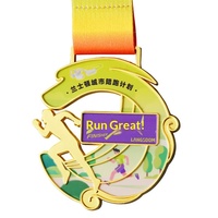 Médailles en métal SY-T001 fabriquées sur mesure en Chine, pour événements sportifs, marathon, course à pied, randonnée, alpinisme, plaques plaquées or