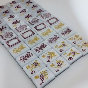 Fichas de Mahjong Americanas Tradicionales de Lujo Premium, 160 Piezas, Borde Negro de Alto Brillo, Melamina/Acrílico, Regalos Empresariales y Corporativos - Product Image 3