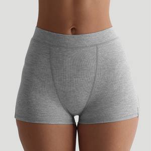 Conjunto de Verano para Mujer al por Mayor de Fábrica, Camiseta sin Mangas de Color Liso Informal, Pantalones Cortos de Cintura Alta, Cintura Elástica, Pijama Sexy, Cuello Redondo, Tejido de Punto - Product Image 4