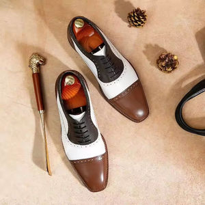 Chaussures Oxford de travail pour hommes Goodyear, nouveau style, cuir véritable, fabrication artisanale, style rétro, décontractées, à lacets, imperméables, respirantes - Product Image 2