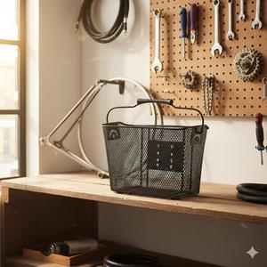 Cesta Delantera de Liberación Rápida para Bicicleta 300x160x210mm, de Lona Metálica Duradera, Soporte para Accesorios de Bicicleta Urbana - Product Image 4