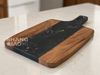 Planches à découper en gros en bois d'acacia et d'érable avec poignée pour gravure, idéales pour la cuisine, le fromage, les fruits et la viande