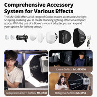 Lampe de photographie LED bicolore portable Godox Ml100bi 120w avec contrôle intégré et par application pour l'enregistrement vidéo et le streaming en direct