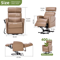 Canapé inclinable électrique pour personnes âgées, handicapées, patients, fauteuil inclinable réglable en hauteur, fauteuil en cuir, fauteuil de salon de beauté